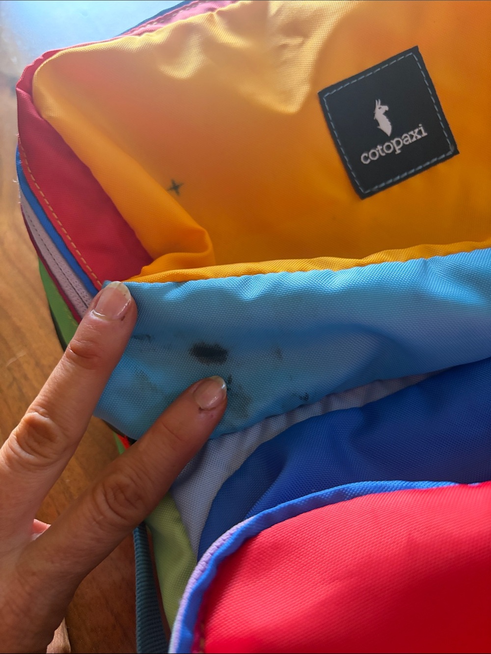 cotopaxi Colorblock Mini Backpack in Yellow, Red, Blue - Picture 9 of 10